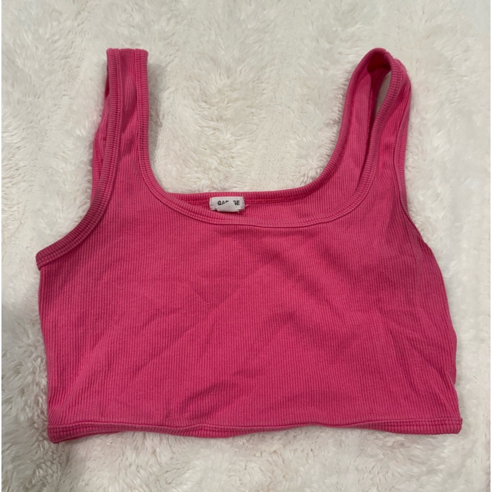 Pink Garage Cropped Tank